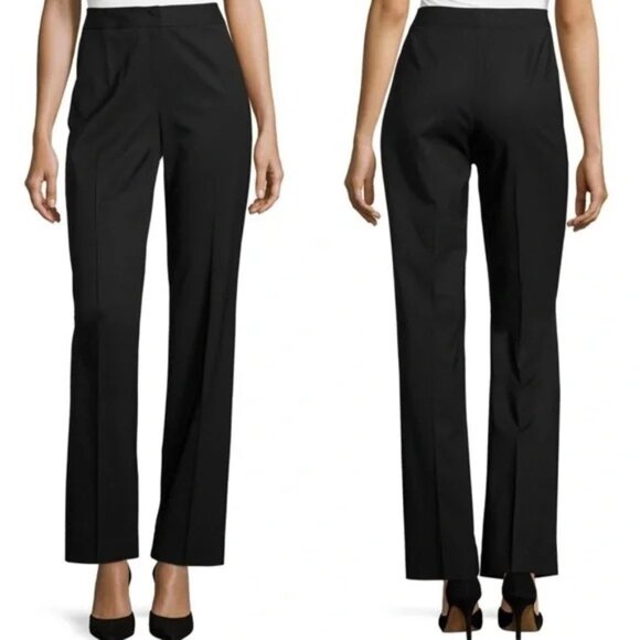 Lafayette 148 96% Virgin Wool Pants Straight Trouser Black Sz 6 Business career - Picture 1 of 13
